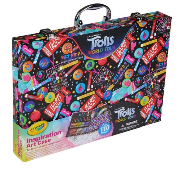Crayola Trolls Kids World Tour Inspiration Art Case Drawing Set Girls - Picture 3 of 10